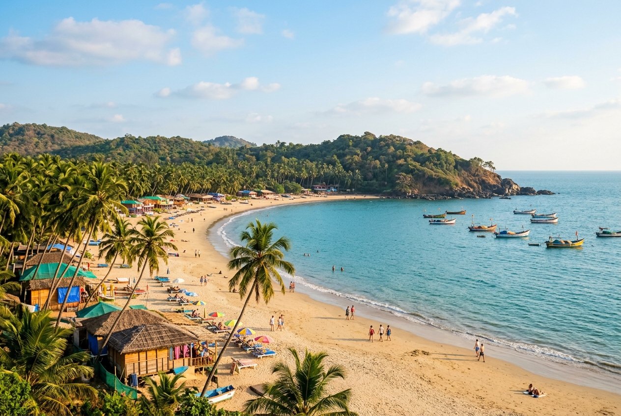 Sunny beaches and coastal scenery in Goa