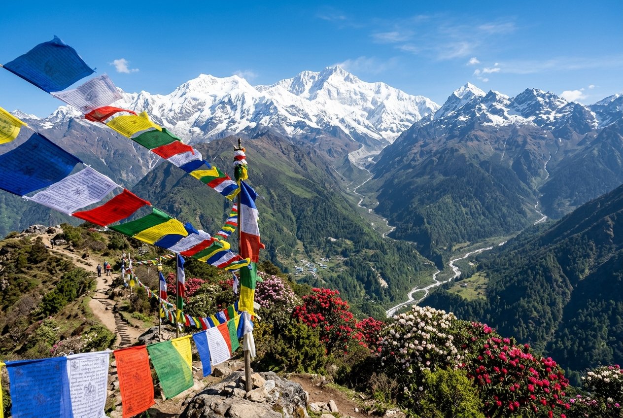 Sikkim alpine scenery and Kanchenjunga views